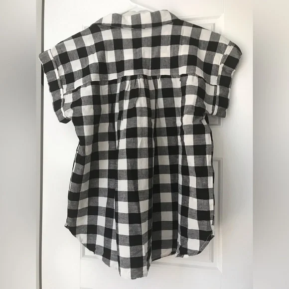 Loft Gingham Short Sleeve Dolman Blouse - Picture 2 of 4
